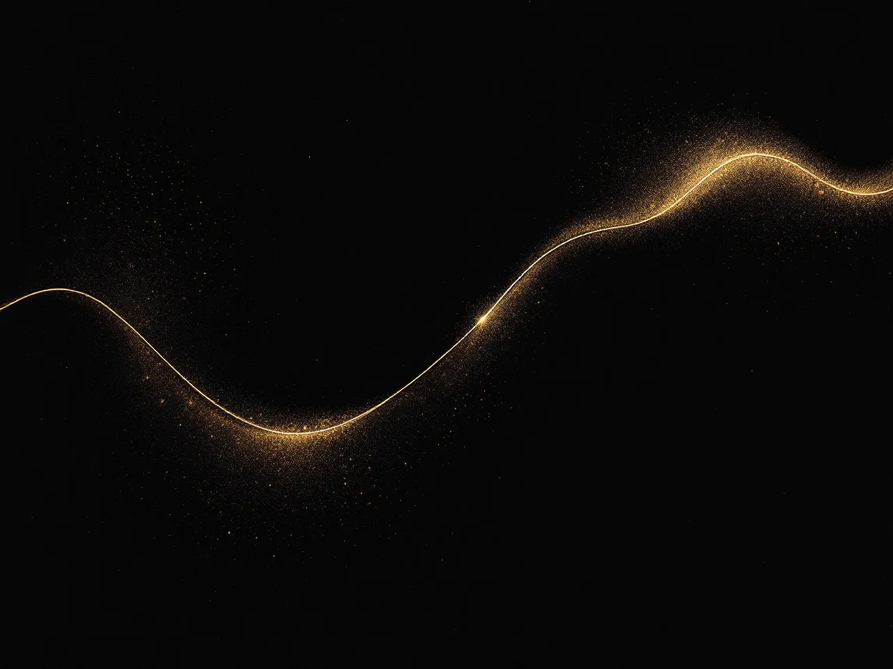 Abstract pharmacokinetic decay curve in warm-taupe ink-wash on near-black with a bruised-mauve halo and a single gold tick